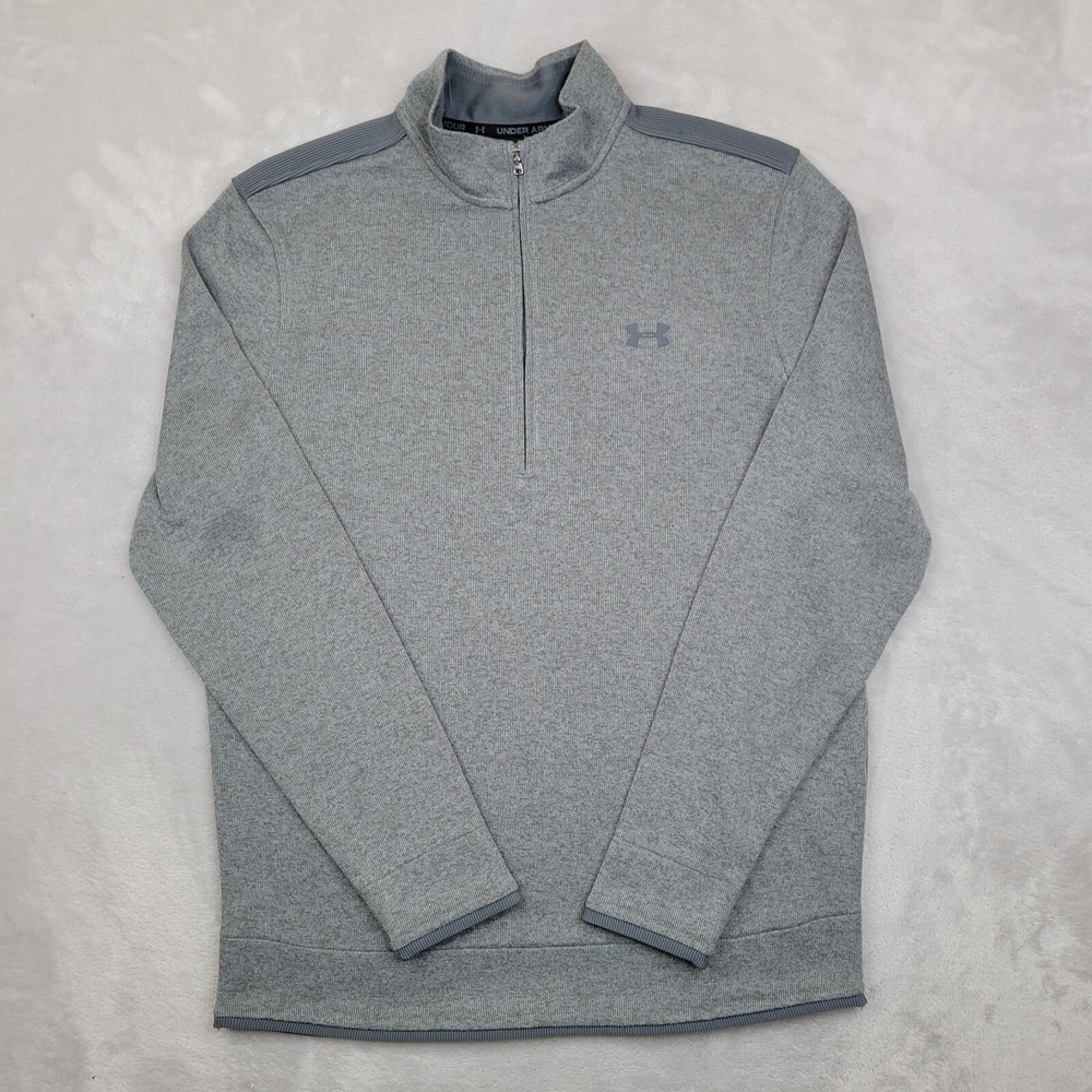 Under Armour Sweatshirt Men Medium 1/4 Zip Up Base Layer Sweater Loose Coldgear
